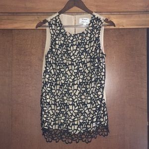 Neiman Marcus Lela Rose Crochet Overlay Tank